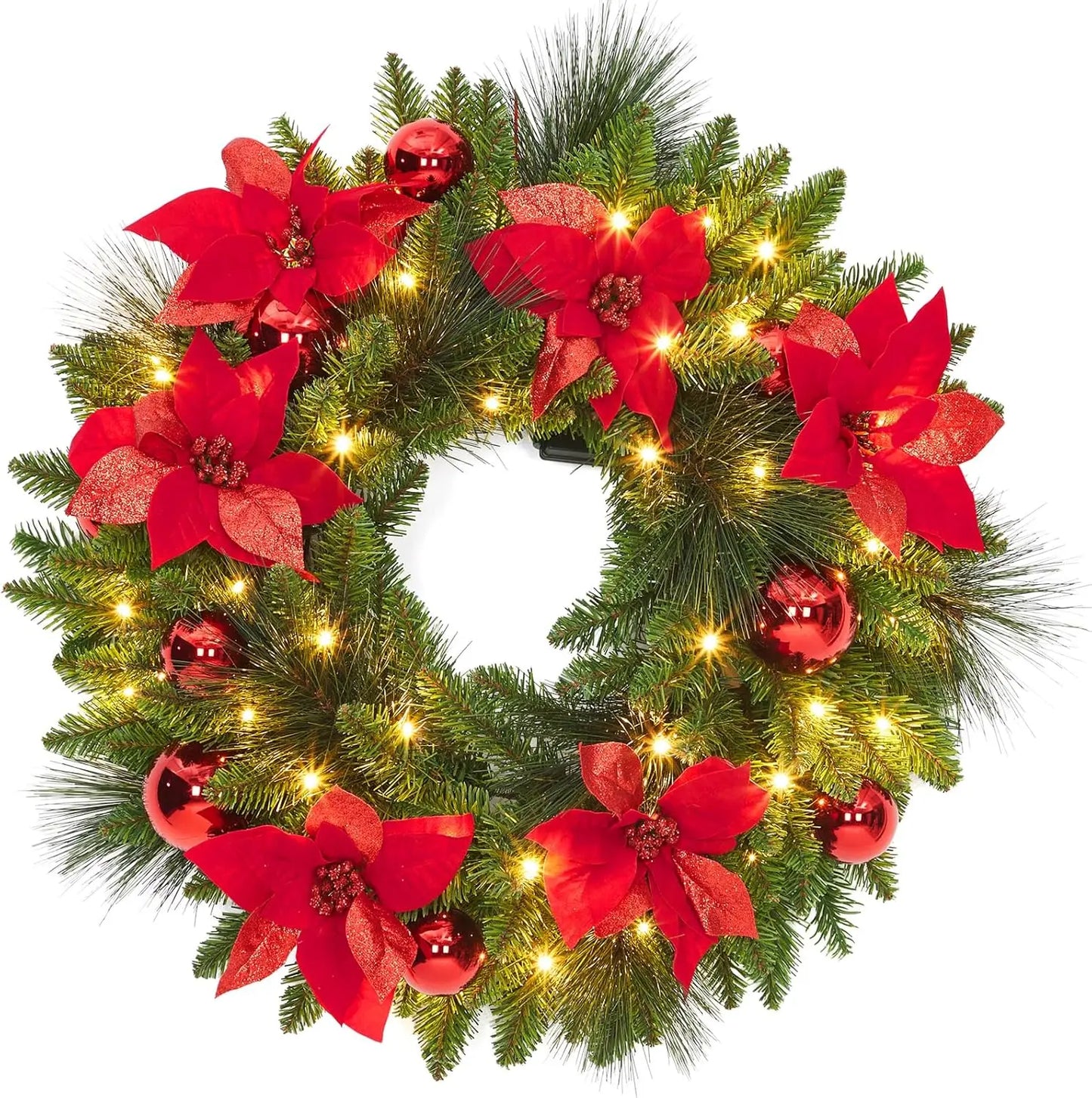 Guangdong 24 Inch Pre Lit Wreath With 50 LED Lights