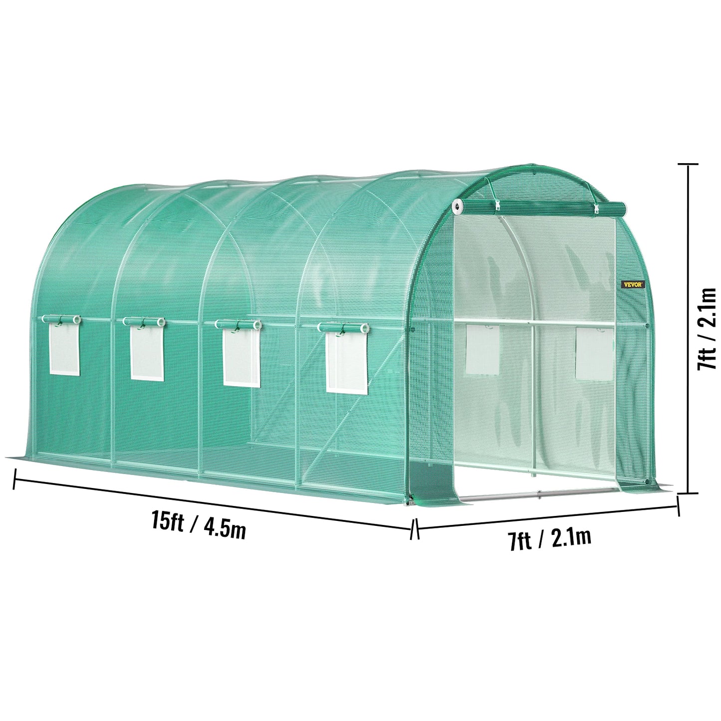 VEVOR Walk In Tunnel Greenhouse Galvanized Frame Waterproof Cover