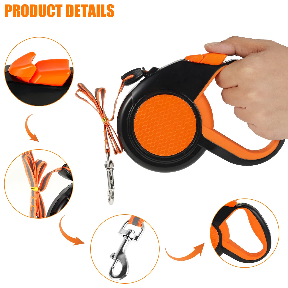 WillstarCN Retractable Dog Leash With Reflective Tape