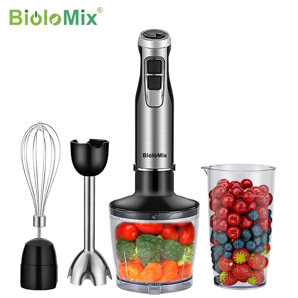 Biolomix 4 In 1 Immersion Hand Blender 1200W With Chopper And Smoothie Cup