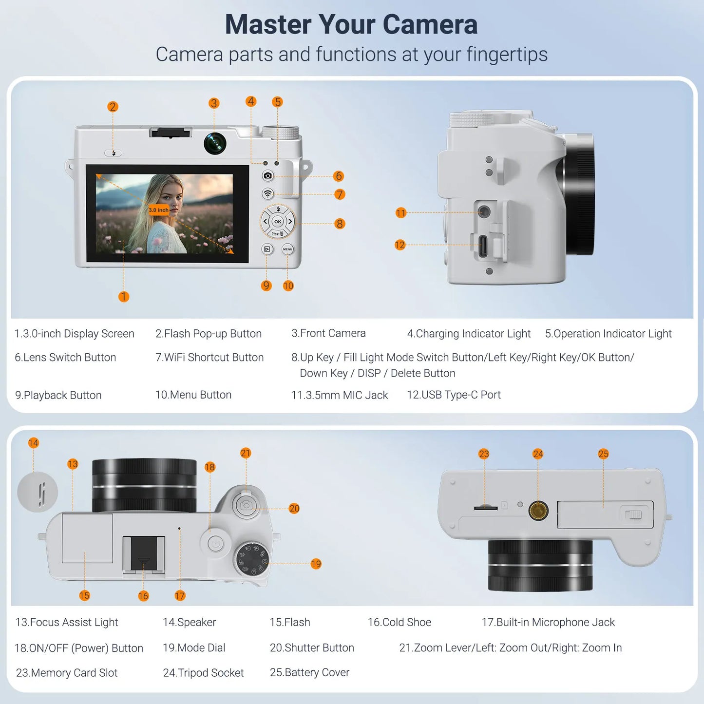 Gavonde 4K Digital Camera Autofocus Anti Shake Vlogging
