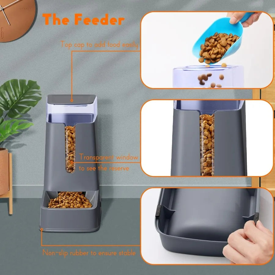 Hipidog Automatic Pet Feeder And Waterer Dispenser Set