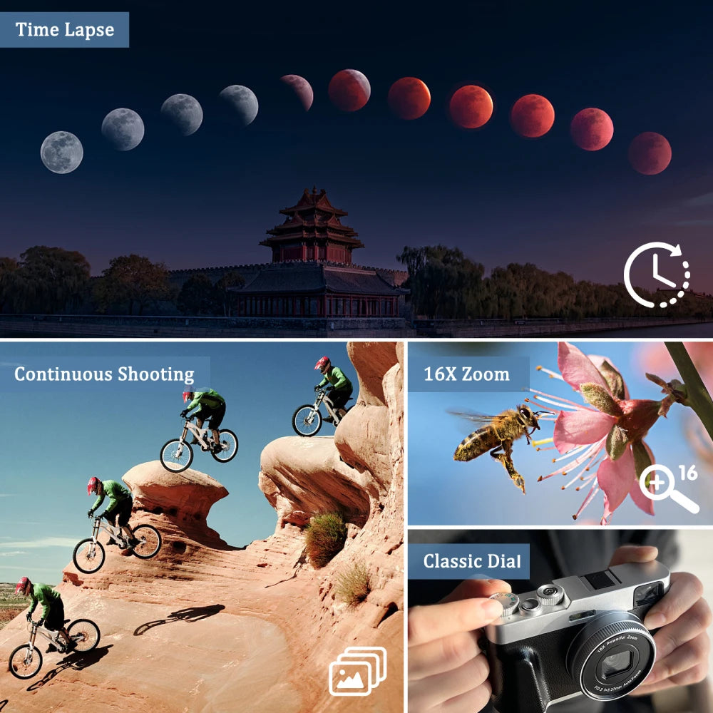 Zostuic 4K Digital Camera Autofocus 48MP Vlogging Camera