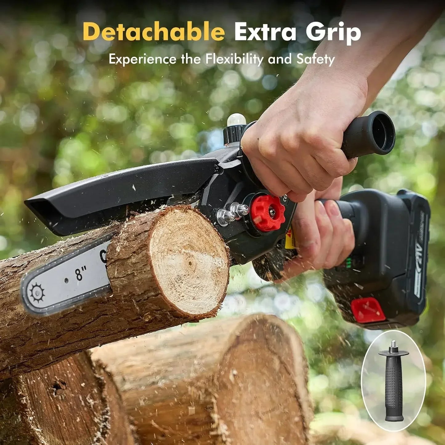 Seesii Cordless Mini Electric Saw Auto Oiler 2Ah Battery