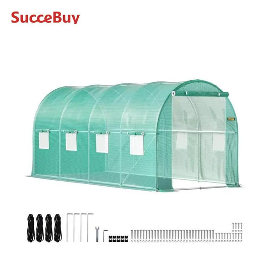 VEVOR Walk In Tunnel Greenhouse Galvanized Frame Waterproof Cover