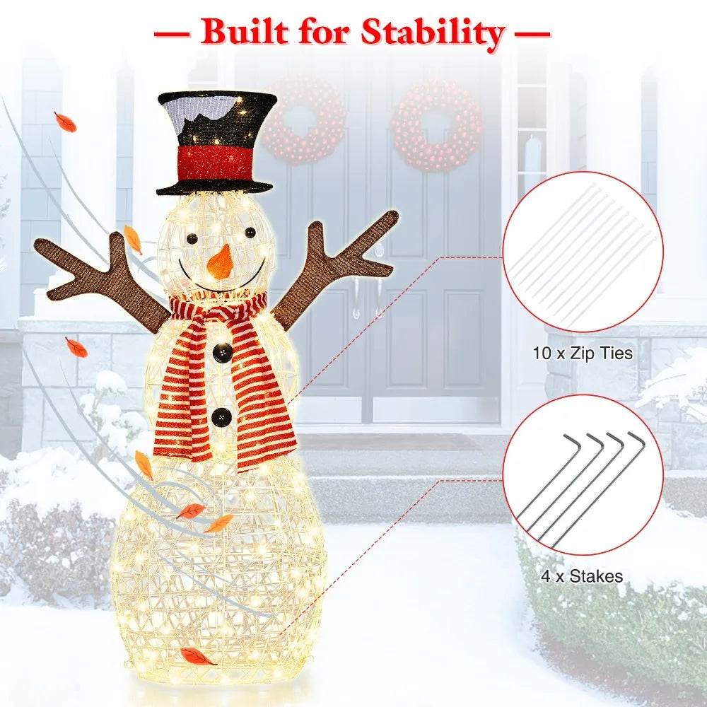 Guangdong Pre-Lit Standing Snowman Christmas Decoration with 80 LED Lights