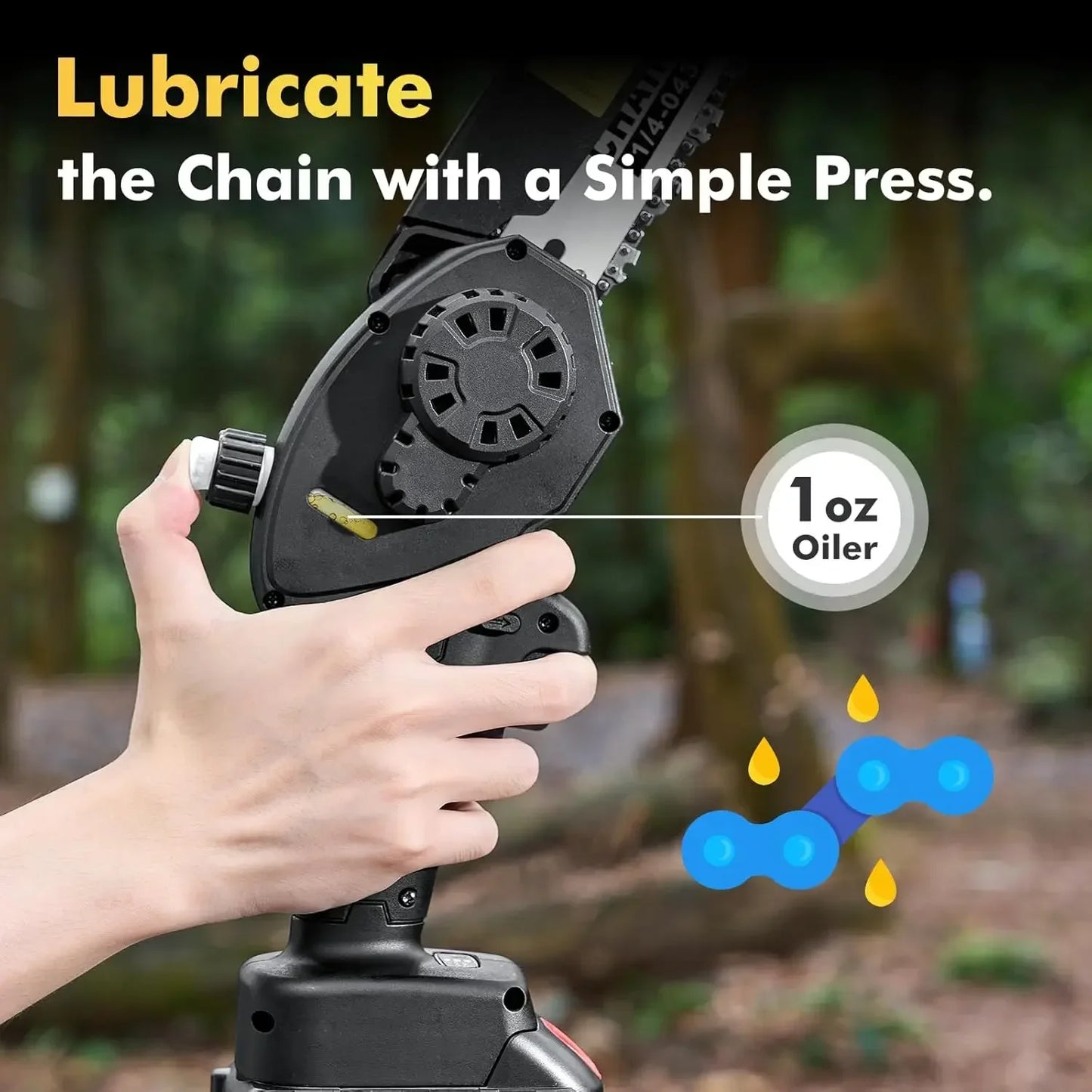 Seesii Cordless Mini Electric Saw Auto Oiler 2Ah Battery