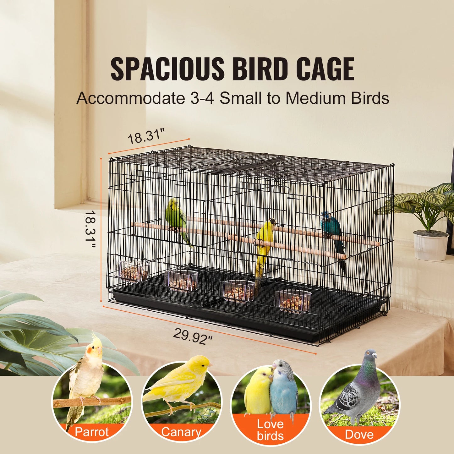 SucceBuy Stackable Bird Cage With Divider For Travel