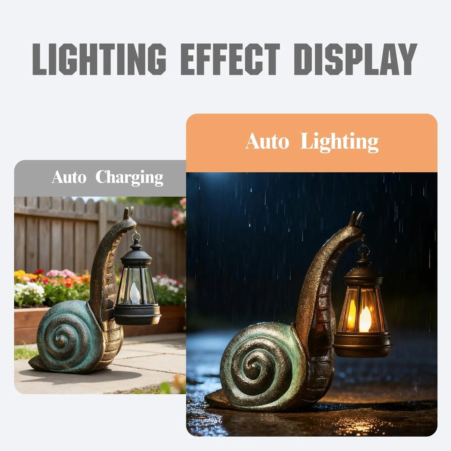 XMSJ Solar Snail Garden Lights Outdoor Decor Solar Powered Figurine