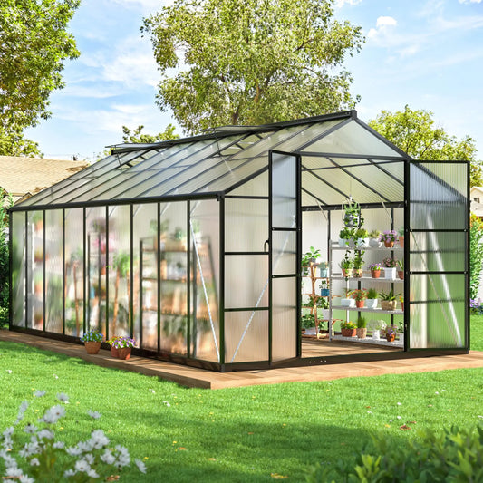 VIWAT Polycarbonate Greenhouse With Aluminum Frame UV Protection