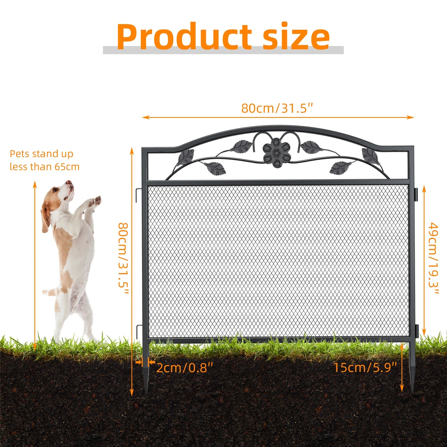 Feature 5 Panel Decorative Garden Fence Iron Path Gate