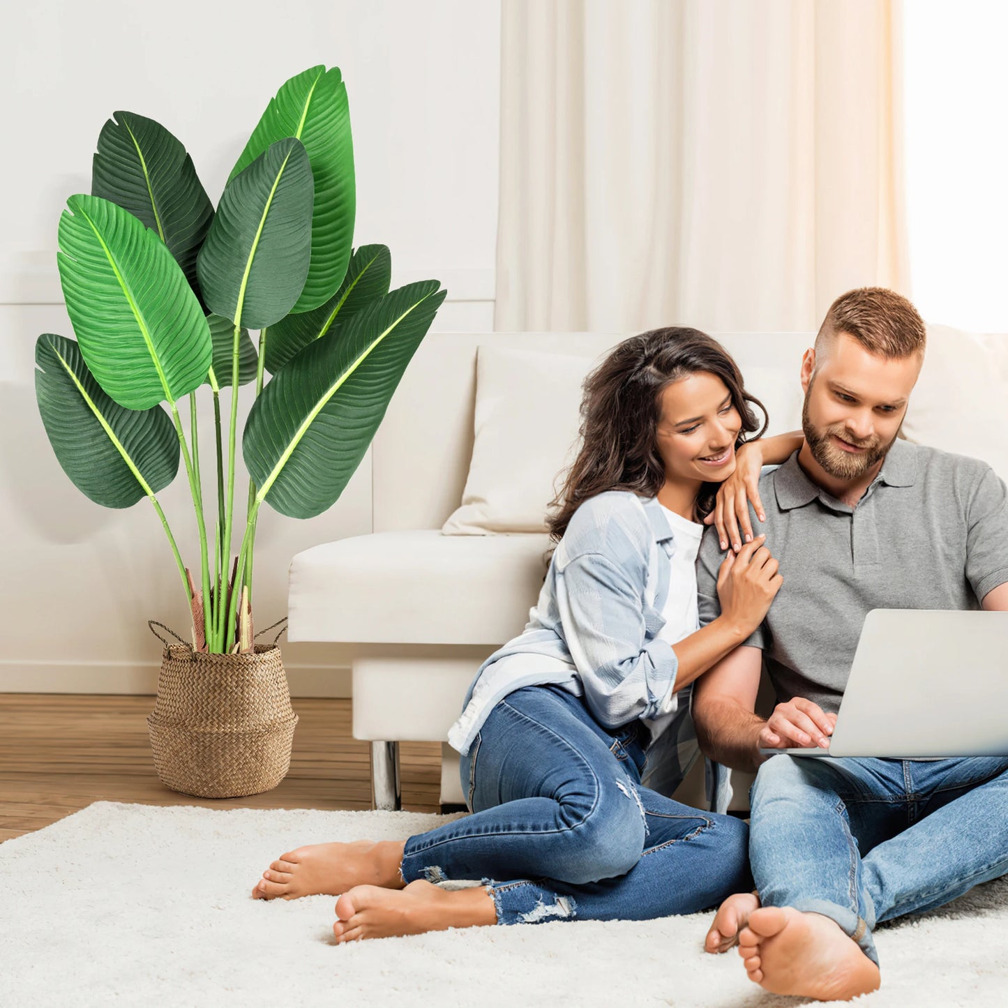 TWISTER CKCN Artificial Bird of Paradise Plant Indoor Outdoor Decor