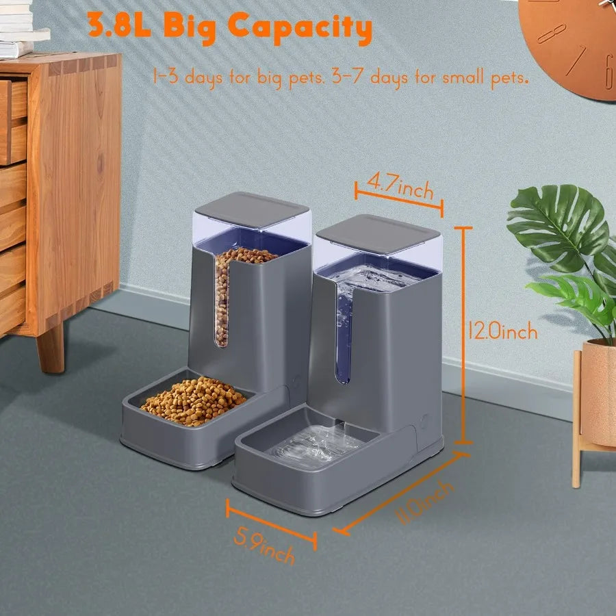 Hipidog Automatic Pet Feeder And Waterer Dispenser Set