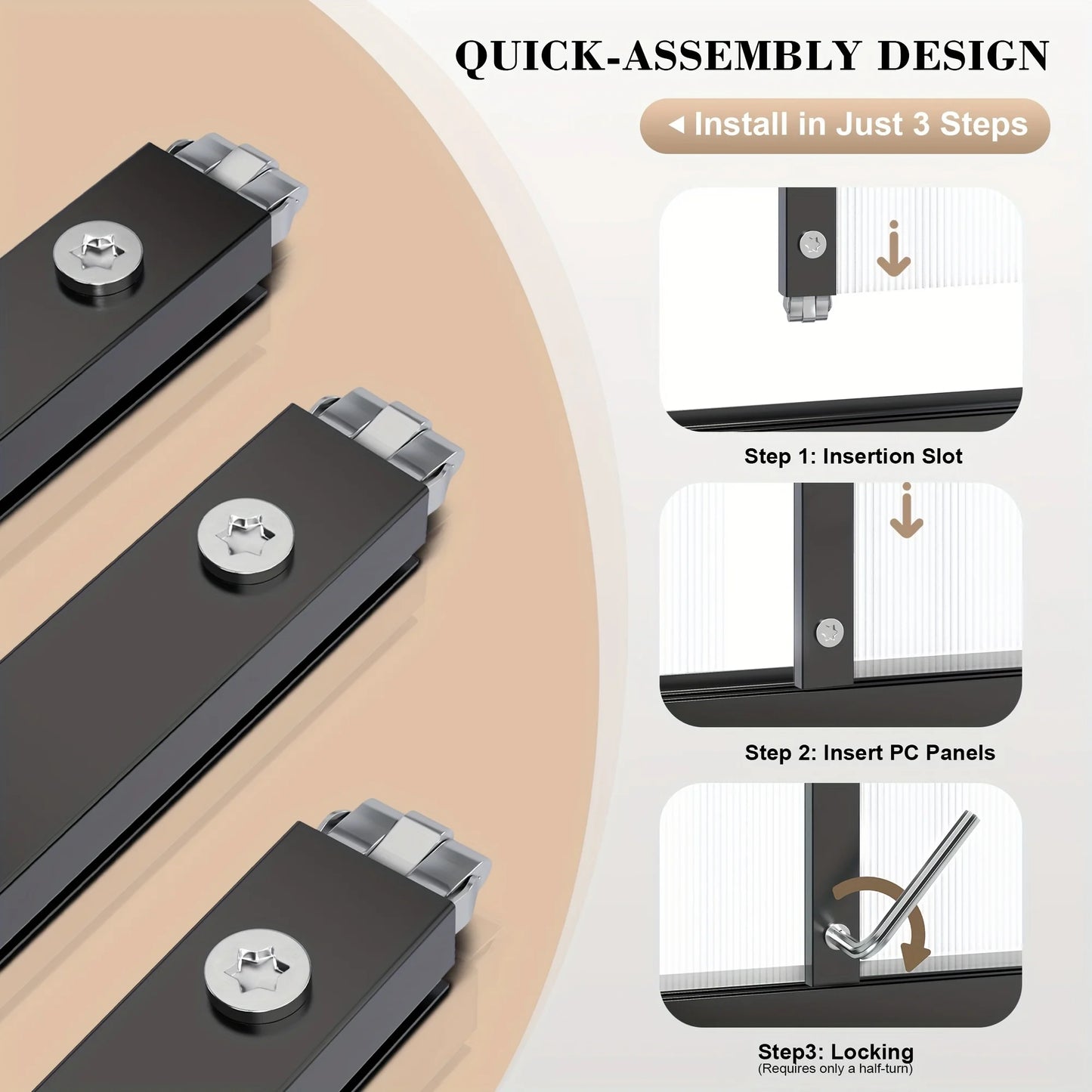 VIWAT Polycarbonate Greenhouse With Aluminum Frame UV Protection