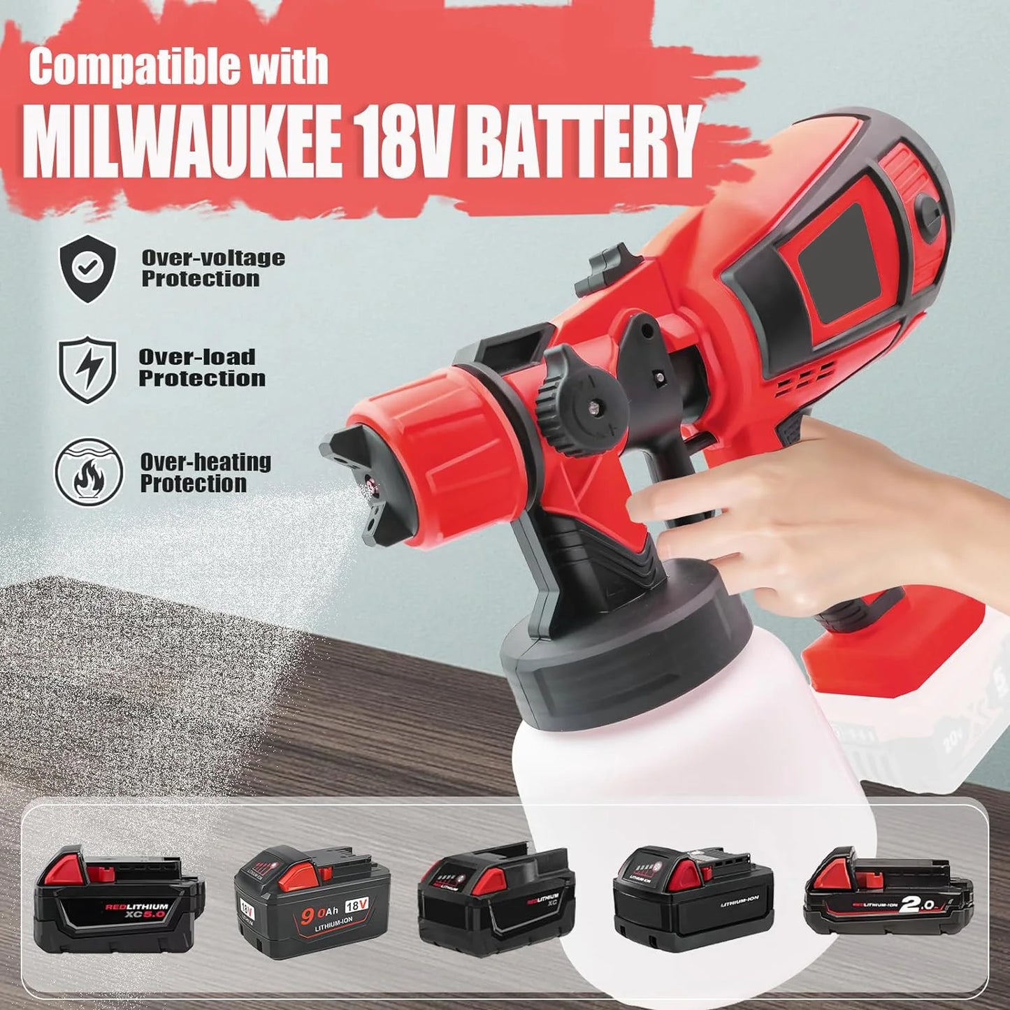 Cup Cordless HVLP Paint Sprayer Milwaukee M18 18V Tool