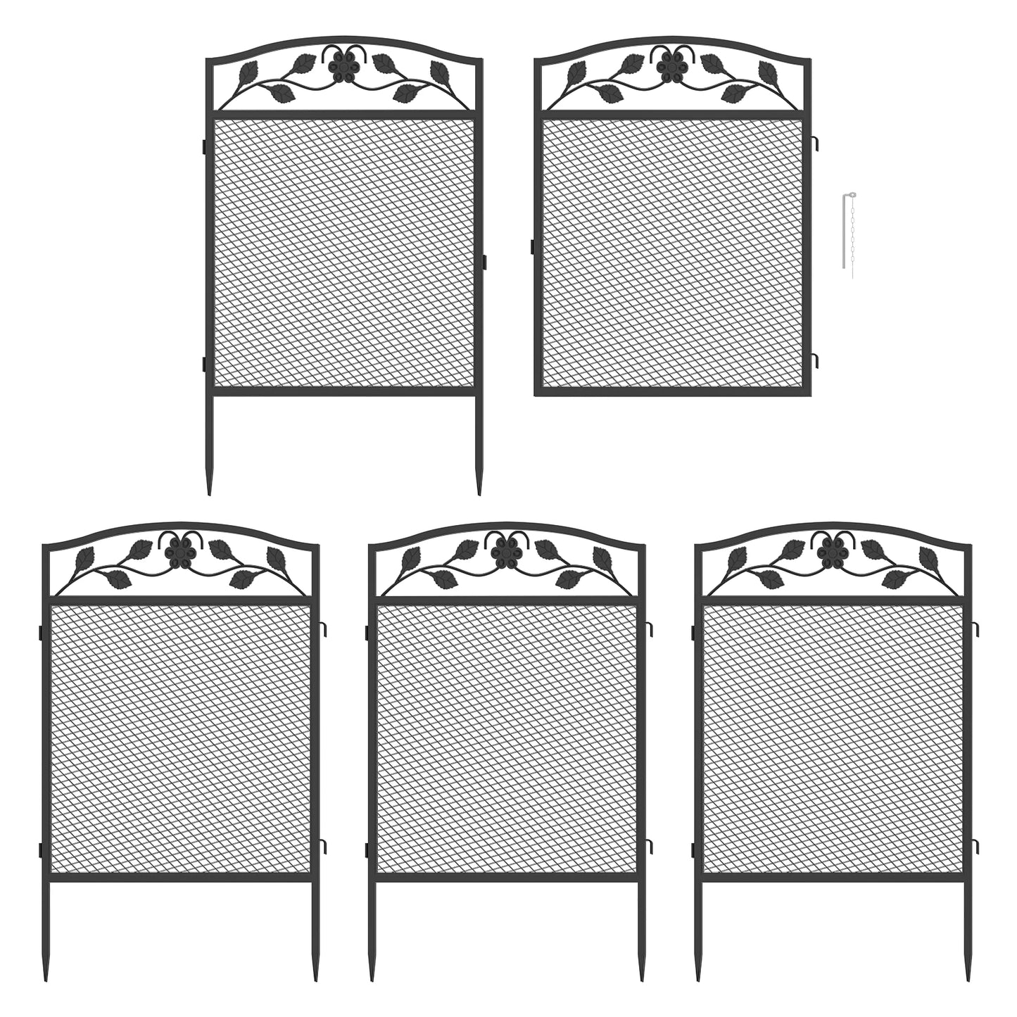 Feature 5 Panel Decorative Garden Fence Iron Path Gate