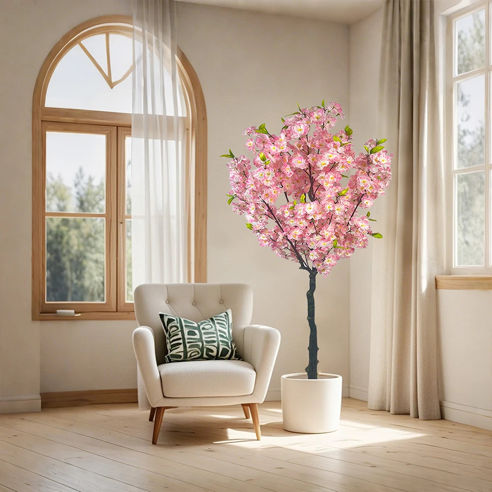 Twister Artificial Cherry Blossom Tree In Pot For Indoor Decor